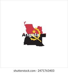 Angola map and flag colors design on white background