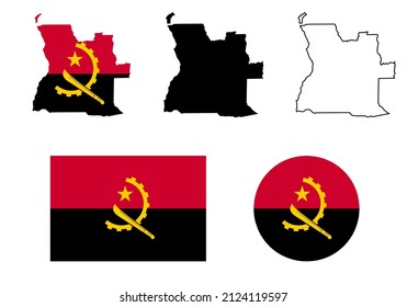 marca de mapa angola aislada en fondo blanco