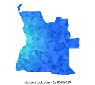 angola map in geometric blue polygonal style modern design on white background. Vector illustration.