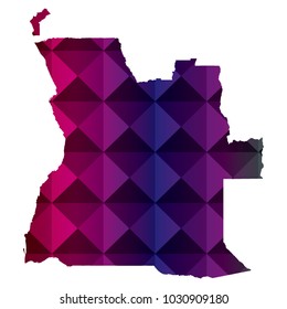 Angola map in geometric polygonal style. Abstract Polygon Map. Low Poly Color Rainbow Angola map of isolated.
 Vector Illustration EPS10.