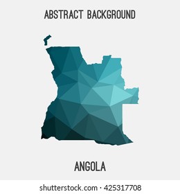 Angola map in geometric polygonal style.Abstract tessellation,modern design background. Vector illustration EPS8