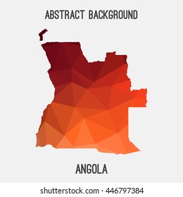 Angola map in geometric polygonal,mosaic style.Abstract tessellation,modern design background. Vector illustration EPS8