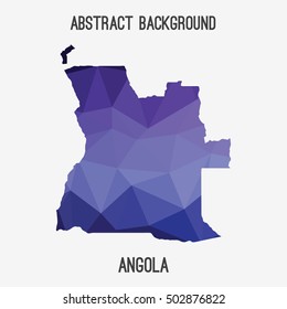Angola map in geometric polygonal,mosaic style.Abstract tessellation,modern design background,low poly. Vector illustration.
