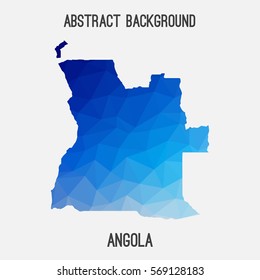 Angola map in geometric polygonal,mosaic style.Abstract tessellation,modern design background. Vector illustration