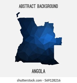 Angola map in geometric polygonal,mosaic style.Abstract tessellation,modern design background. Vector illustration