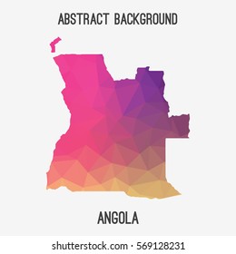 Angola map in geometric polygonal,mosaic style.Abstract tessellation,modern design background. Vector illustration