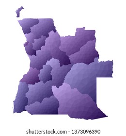 Angola map. Geometric style country outline. Adorable violet vector illustration.