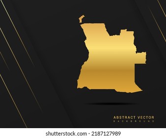 Angola map of gold gradient style vector Illustration.