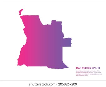 Color del gradiente del mapa de Angola . sobre fondo blanco. 