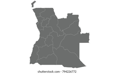 Angola map gray color