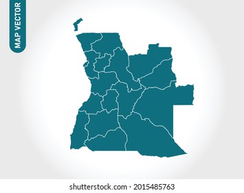 Angola map High Detailed on white background. Abstract design vector illustration eps 10