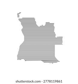 angola map with horizontal line