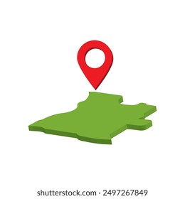 Icono de mapa de Angola e ilustración, diseño de elementos