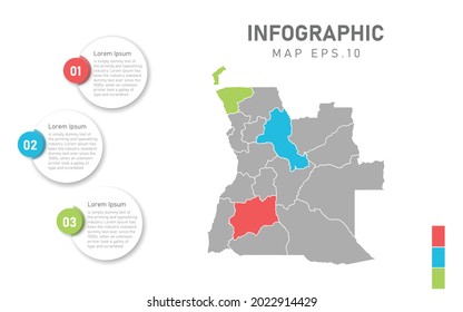 Angola map infographic. Global business marketing concept. World transportation infographics data.