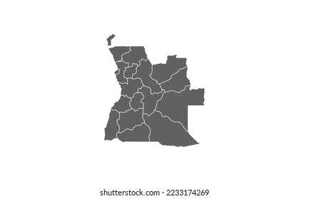 Angola map isolated on white background.for annual infographics report website layout.