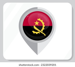 Angola Map Location Flag Icon