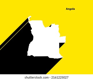 Angola Map on retro poster with long shadow. Vintage sign easy to edit, manipulate, resize or colourise.