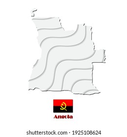 Angola map on white background. vector illustration.