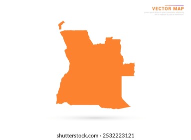 Angola Map - Orange abstract style isolated on white background vector.