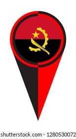 Angola map pointer pin icon location flag marker