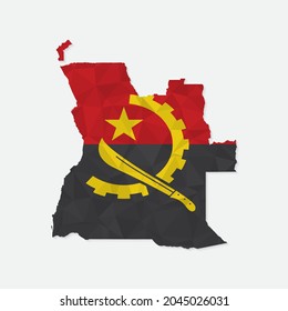 Angola map in polygonal style on white background. Vector illustration eps 10.