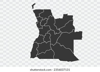 Angola Map Shadow Color on White Background quality files Png