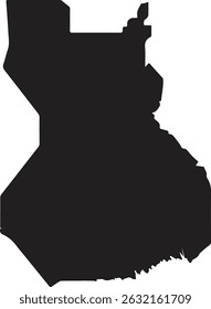 Angola Karte Silhouette Vektorformat mit weißem Hintergrund