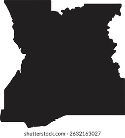 Angola map silhouette vector style with white background