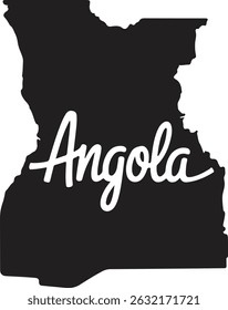 Angola map silhouette vector style with white background