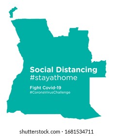 Angola map with Social Distancing #stayathome tag