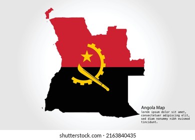 Angola Map stripes. Vector illustration Color on White Backgound