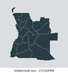 angola map vector, isolated on gray background