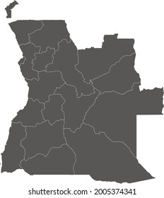 Angola map vector, isolated on white background