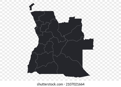 Angola map vector, isolated on transparent background
