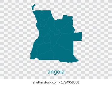 angola map vector, isolated teal color on transparent background