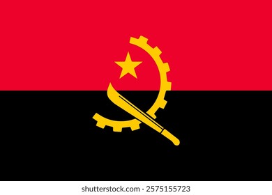 Angola national flag. Flag of Angola