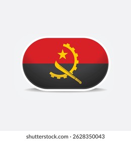 Angola national flag button vector