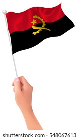 Angola National Flag Hand Icon