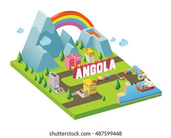 Angola is one of  beautiful country to visit.vector illustrator
