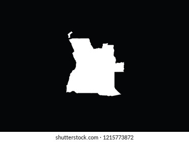 Angola outline map country shape state borders