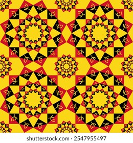 angola pattern. star mandala background. vector illustration