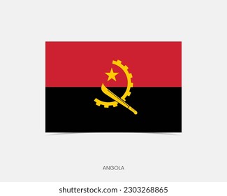 Angola Rectangle flag icon with shadow.