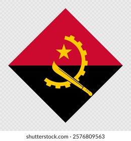 Angola rhombus flag. Vector illustration.