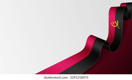 Angola ribbon flag background. Element of impact for the use you want to make of it.