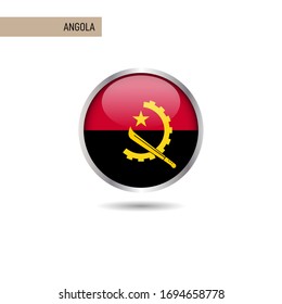Angola round flag vector design template