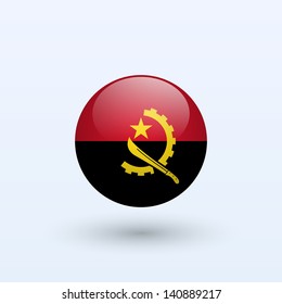 Angola round flag. Vector illustration.