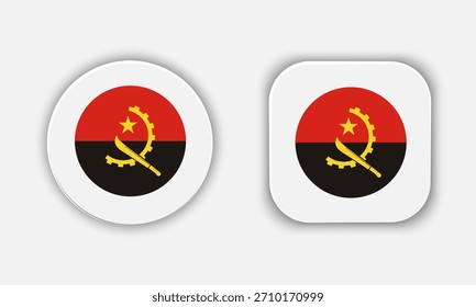 Icono de Botón de bandera nacional redondeado de Angola