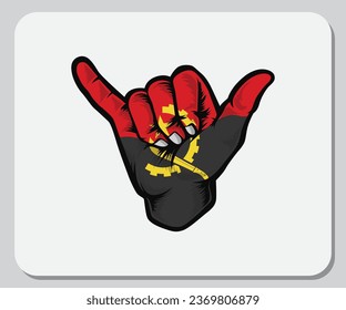 Angola Shaka Hand Good Vibes Flag
