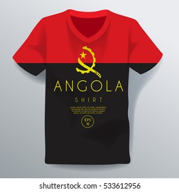 Angola Shirt : National Shirt Template : Vector Illustration