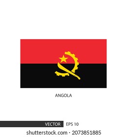 Angola square flag on white background and specify is vector eps10.